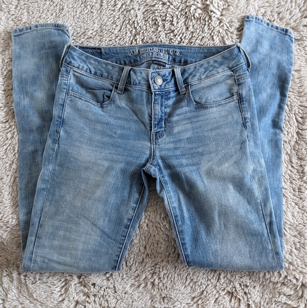 American Eagle Super Low Rise Skinny Jeans 8 Long